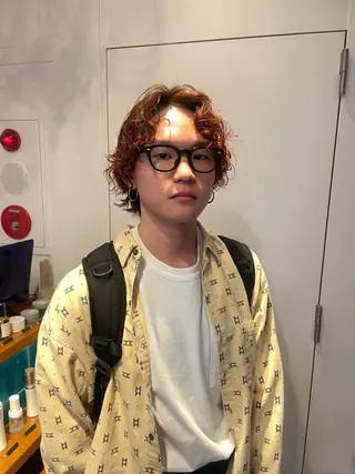 ミディアム カラー パーマ RIN／韓国ヘア レイヤーカットのヘアスタイル