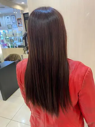 セミロング たけだゆめ ダブルカラーのヘアスタイル