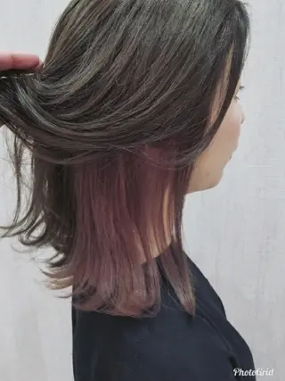 ミディアム 顔周りレイヤーカット 髪質改善代表西村功平のヘアスタイル