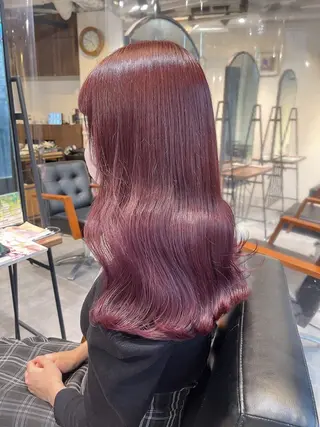 ロング カラー ピンクカラー🩷 スパニスト 外岡実希のヘアスタイル