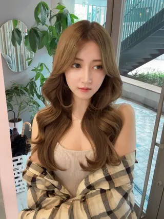 ロング カラー 顔周り似合わせ・巻け るレイヤー水谷航大のヘアスタイル