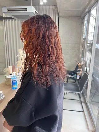 セミロング パーマ ボブパーマコテ巻き風 パーマNo1深江秀平のヘアスタイル