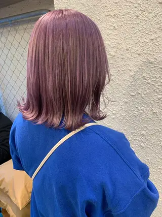 ミディアム ブリーチ/ウルフ ハッシュカット/石山のヘアスタイル