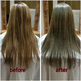 ロング カラー 顔周りレイヤーカット 髪質改善代表西村功平のヘアスタイル