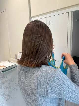 セミロング カラー 髪質改善/暗髪カラー ヘアアレンジ/スミレのヘアスタイル