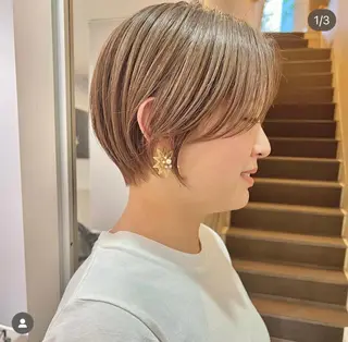 ショート カラー クロスパーマ🥇韓国 ヘア🇰🇷濵田航希のヘアスタイル