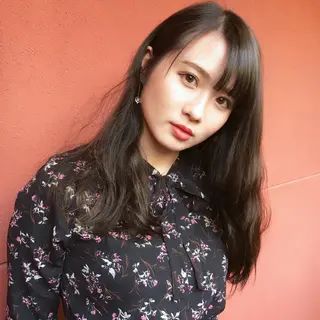 ロング カラー 上川 美幸のヘアスタイル