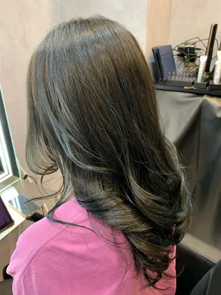 ロング カラー 透明感/ブリーチ縮毛 /髪質改善/星野純一のヘアスタイル