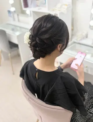 セミロング ヘアアレンジ ヘアセットサロン /上坪愛美のヘアスタイル