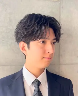 ショート パーマ メンズ 大人パーマ特化 心斎橋本町/えざわのヘアスタイル