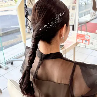 ロング ヘアアレンジ ブリーチ/ヘアセット 【𝙍𝙞𝙣𝙤】のヘアスタイル