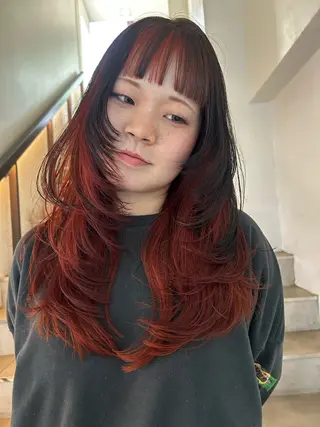 ロング カラー 🌟暖色系ハイトーン 🌟AIのヘアスタイル