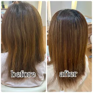 セミロング 髪質改善カラー 清利あやなのヘアスタイル