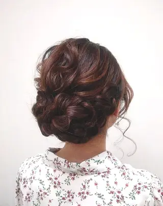 セミロング ヘアアレンジ Hair&Make  Delight*のヘアスタイル