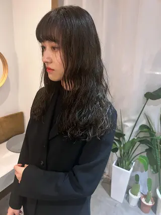 セミロング カラー パーマ ミディアムパーマ /癖毛パーマのヘアスタイル