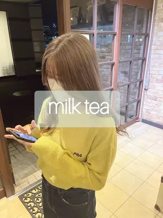 セミロング カラー 🧡ミルクティー/ レイヤー🧡ショウナのヘアスタイル