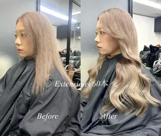 ロング カラー シールエクステ特化 ハイトーン、NANAのヘアスタイル