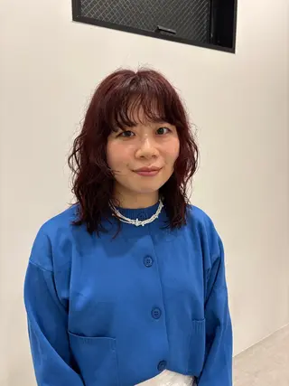 ミディアム カラー パーマ 0:00/japon所属・森川 希莉江のヘアスタイル