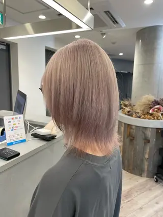 ミディアム カラー 韓国ハイトーンカラー kana♡のヘアスタイル