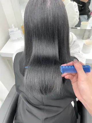 ロング カラー ヘアアレンジ 韓国風🤍グレ ージュ🤍たくみのヘアスタイル