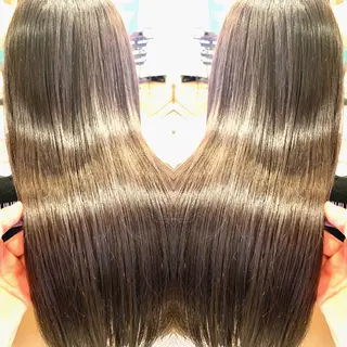 セミロング カラー パーマ ボブ/縮毛矯正/ 高嶋 優のヘアスタイル