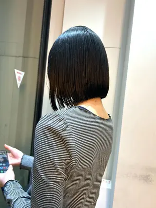 ミディアム ボブ/くびれボブ/ 髪質改善/Ru-kaのヘアスタイル