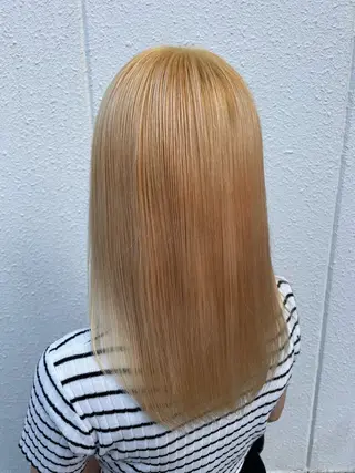 ミディアム 🎀ハイトーン/ 艶カラー/夕月🎀のヘアスタイル