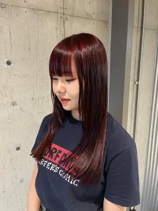 ロング カラー ヘアアレンジ 傷ませないカラー・ ボブ・リクト💥のヘアスタイル