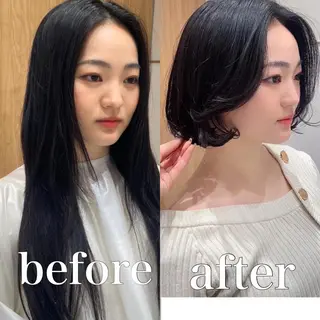 ミディアム カラー パーマ ヘアアレンジ 小野寺瑞希 /最小顔カットのヘアスタイル