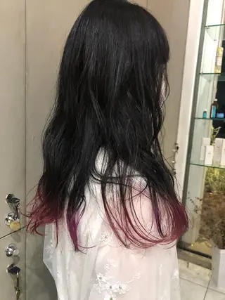ロング カラー 古屋 花織のヘアスタイル