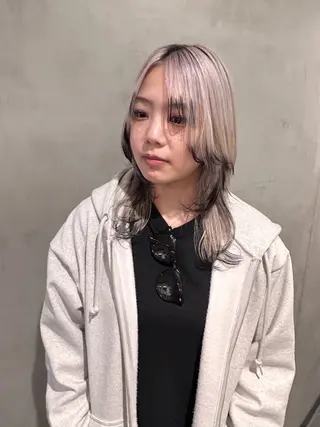 ミディアム カラー オタク特化🎀 顔まわり🎀ゆうなのヘアスタイル