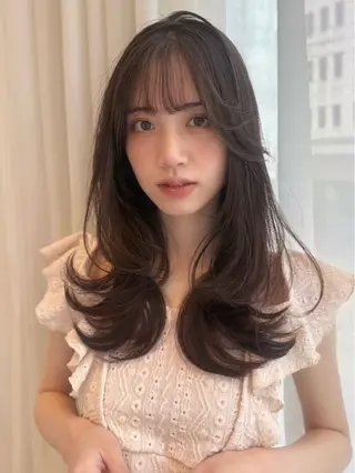 ロング 小顔レイヤーカット /似合わせヘアまなみのヘアスタイル