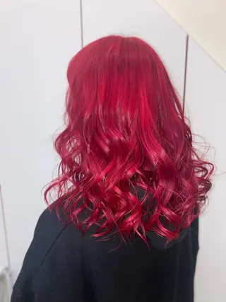 ミディアム ゆぴ☾‪/推しカラー /ハイトーンのヘアスタイル
