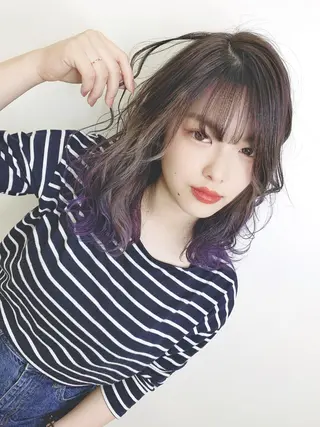 セミロング カラー ヘアアレンジ メンズ 🤍❄️水田 美雪❄️🤍のマツエク・マツパデザイン