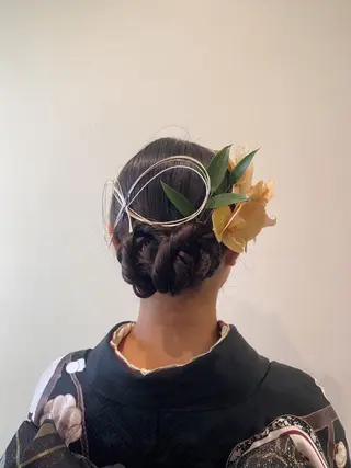 ロング ヘアアレンジ 暖色カラー /ヘアアレンジ/花鈴のヘアスタイル