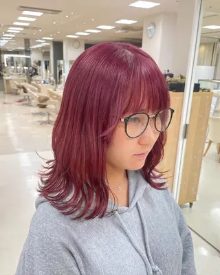 ミディアム カラー 暖色レイヤー 🥀REIRIのヘアスタイル