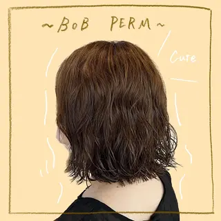 ショート パーマ benji仙台所属・KOKI/ ボブ/ パーマ/透明感カラーのヘアスタイル