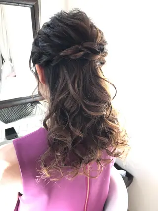 セミロング ヘアアレンジ ヘアメ/着付け 清水玲歌のヘアスタイル