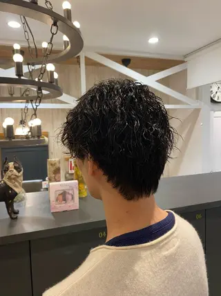 ショート パーマ メンズ 柴田 枝利子のヘアスタイル