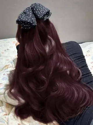 ロング カラー トレンド暖色ヘア🍒 miu🍒のヘアスタイル