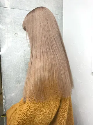 セミロング カラー ヘアアレンジ 🌷FUKA🌷 まろやかハイトーンのヘアスタイル