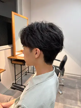 パーマ メンズ 保立メンズカット 千葉駅フェザーパーマのヘアスタイル
