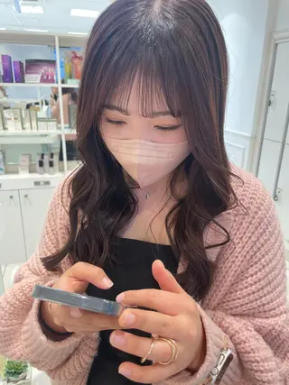 ミディアム 暖色🎀ゆるふわ☁️ MOERI 🍒のヘアスタイル