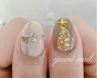 ネイル Shineジェル& チップ長さだしのネイルデザイン