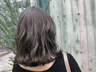 ミディアム カラー パーマ 渋谷ブリーチカラー 韓国ヘアyuikoのヘアスタイル