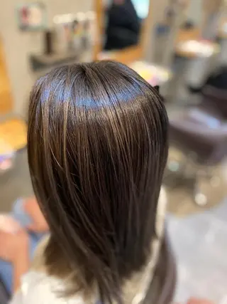 ミディアム カラー 韓国風cut/ 縮毛矯正/正岡幹康のヘアスタイル