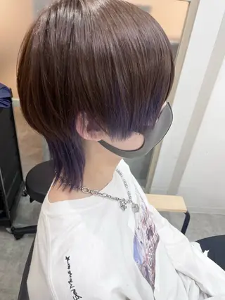 ミディアム カラー メンズ EMANON新宿南口所属・🦄中性ウルフ ☁️Shiori🦄のヘアスタイル