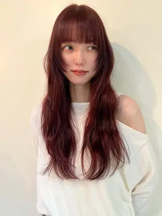 ロング レイヤーカット\ウル フ　chinatsuのヘアスタイル