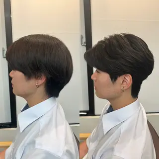 ショート パーマ メンズ 毛流れヘアの達人 店長　須田龍世のヘアスタイル