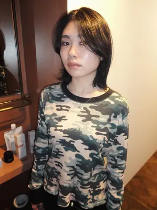 ミディアム カラー 楪所属・チヒロ/パーマ /ショートのヘアスタイル